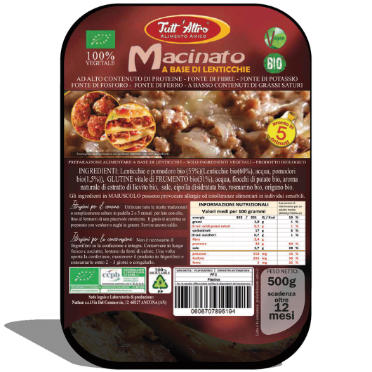 Macinato a Base Di Lenticchie 500 Gr