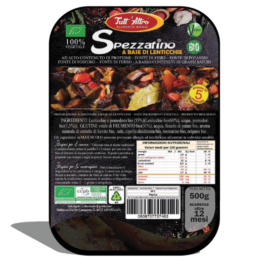 Spezzatino a Base Di Lenticchie 500 Gr